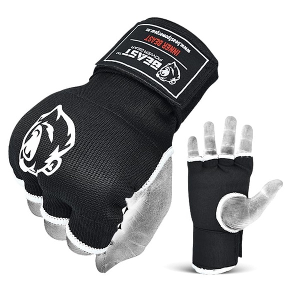 Boxing Inner Gel Gloves (Pair) Quick Wrist Wrap Padded Knuckle Fist Protector - Picture 2 of 4